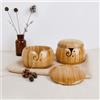 TEMU-SC Ciotole in lana per maglieria, Wooden yarn bowl, Knitting bowl(con coperchio)(bambù)(15 * 9,5 cm)