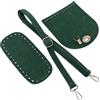 HNJKJEU Kit Borsa di Pelle fai da te Fondo Borsa Uncinetto 22x10 Coulisse per Borsa Secchiello Ovale Fondo per Borsa in Pelle PU Opaca Accessori per Borse All'Uncinetto con Tracolla Coulisse Fondo (Verde)