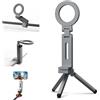 BRDRC Treppiede magnetico per iPhone, supporto per telefono aereo per MagSafe Selfie Stick adattatore da viaggio pieghevole clip morsetto aereo supporto da tavolo per iPhone 16 15 14 13 12 Pro Max Mini