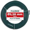 Italfence - Filo di ferro Ø3,20mm per tensione plastificato verde, 100m