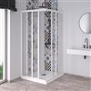 Forte Box Doccia Acril con apertura angolare in acrilico con profili in PVC riducibile Made in Italy (bianco, 80x120 cm)