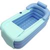 JINPRDAMZ Vasca da bagno pieghevole per adulti, 160 x 84 x 64 cm, blu autoportante, gonfiabile, per docce all'aperto, può essere utilizzata come doccia, bagno caldo