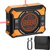 Neoteck 4x90° Inclinometro Digitale con 2 Laser - Livella Digitale Ricaricabile 2 Lati Magnetici Schermo LED Retroilluminato Doppia Bolla Elettronica per Falegnameria, Bricolage e Cantieri