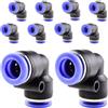 ANGEEK 10 pezzi connettori pneumatici da 10 mm conectores per tubi flessibili a 90° Raccordies per aria compressa Adattatori per condotti dell'aria PV Raccordi a gomito