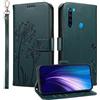 HUANGTAOLI Custodia a portafoglio per Xiaomi Redmi Note 8T, cavalletto e 3 slot per schede, protezione a 360 gradi antiurto chiusura magnetica Flip Cover, blu
