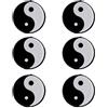 Courtieyeardceastea 6 pezzi Yin Yang Racchetta Da Tennis Ammortizzatore Vibrazioni Nero Bianco