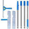 Raschietto Per Vetri Professionale 2 In 1 Con Manico Telescopico 240 Cm – Kit Lavavetri Con Testa Flessibile E Panno In Microfibra - 2