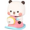 Quixotical Bubu Dudu Figure Bubu Dudu Statuetta Oscillante, Panda Simpatica Decorazione per Cruscotto, Statua di Orso Panda per Auto, Ufficio e Casa