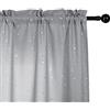 GIRASOLE HOME® Coppia Tende Semi Oscuranti Fantasia Stelline Argentate Tenda per Soggiorno Camera Cameretta Cucina e Interni 2 Pannelli con Tasca (Grigio, 70x148cm)