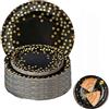 Bessy shop 50 PCS Stoviglie di Carta Oro e Nero Piatti Eleganti per Feste, Matrimoni,Compleanni Decorazioni con Lamina Dorata Ricevimenti, Cocktail e Dessert(7 Zoll)