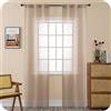 GIRASOLE HOME GIRASOLE Coppia Tende Voile Semitrasparenti Effetto Lino Tenda per Soggiorno Camera Balcone Finestra e Interni 2 Pannelli con Tasca (Maggese, 70x240cm)