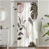 Uiiooazy Tenda Doccia Antimuffa, Tenda da Doccia Piccola 90x180cm Marrone Tropicale Foglie di Palma Giungla Stretta Tende da Bagno Tessuto Lavabile Impermeabile Tende per Vasca da Bagno con 6 Anelli
