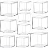 Keboyoe 10 Pezzi Scatola Acrilica con Coperchio per Conservare Cgioielli | 4.5/5.5/6.5/7.5/8.5cm,per Dolciumi Giocattoli Bomboniere, Scatole Regalo a Cubo in Acrilico, Cubo Trasparente con Coperchio