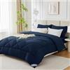 WAVVE Piumone Letto Matrimoniale 450 gr/mq Invernale 135x200 cm - Piumino Caldissimo 200x135 cm, Trapunta 135 x 200 cm in Microfibra Sintetica, Blu Marino
