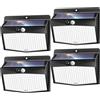 nipify nifipy Luce Solare LED Esterno, 168LED Faretto LED da Esterno con Sensore di Movimento, IP65 Impermeabile Lampada Solare da Esterno, 3 Modos Luci Solari da Giardino, Garage, Parete-4 Pezzi