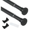 FALSKT Bastoni per Tende a Pressione 90-160cm Bastone Tenda Estensibile Bacchette per Tende a Molla Aste per Tende senza Forare Regolabile per Balcone Bagno Box Doccia Appendiabiti Φ 25mm Nero