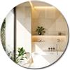 Generic Specchio Senza Cornice Ø 100 cm Grande Rotondo Minimalista da Parete per Bagno Cucina Soggiorno e Corridoio