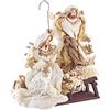 BIZZOTTO Natività Monoblocco h 38 Cm Statue per Presepe Vestiti in Tessuto Champagne