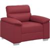 vidaXL Poltrona Rosso Vino 60 cm in Similpelle, Divano Singolo, Sedia Accento, Sedia Relax, Poltrona, Sedia TV, Divano a Un Posto, Divano a Un Posto