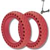Ecovelo' 2 Pneumatici Monopattino Elettrico 8 1/2 x 2 Gomme Piene di Ricambio 8.5 x 2.0 Copertoni Anteriore/Posteriore Nido d'Ape (Rosso)