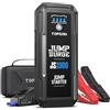 TOPDON Avviatore di emergenza, Avviatore di emergenza per batteria di picco da 2000A per motori diesel fino a 8L/6L, Starter di emergenza per batteria portatile da 12V con cavi jumper