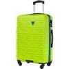PUCCINI Valigetta rigida California, bagaglio a mano, leggera, con 4 ruote, M-L-XL, verde lime, L, Valigia media