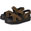Dr. Martens Sandali con plateau con strisce, suola spessa, colore verde oliva, stile chunky, Oliva, 40 EU