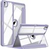 Fintie Custodia trasparente per iPad Pro 13 (M4) 2024 - Visualizzazione multipla Cover antiurto in morbido TPU con guscio posteriore trasparente e portamatite, viola lilla