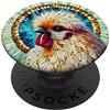 Silkie Chicken Lover Gifts for Women Silkie Gallina in vetro colorato floreale Silkie Chicken PopSockets PopGrip Adesivo