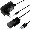LogiLink AU0050 - Adattatore USB 3.0 a SATA 3G/6G con interruttore on/off, colore: Nero