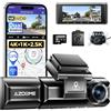 OBA AZDOME M550 MAX Dash Cam 4K a 3 Canali, Telecamera Auto con GPS WiFi, Anteriore 4K + Interna 1080P + Posteriore 2.5K, Schermo IPS 3,19, Visione Notturna, SD 64GB