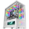 Mars Gaming MC-LCDX, Case Gaming ATX, Schermo IPS 9.16 e Connessione HDMI, Vetro Temperato Continuo, Pannello Inferiore Full Mesh, Doppia Camera, Supporto Raffreddamento Liquido fino a 360mm, Bianco
