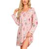 ENJOYNIGHT Camicia da notte da donna, a maniche lunghe, in cotone, con stampa, pecora, XXL