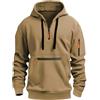 JFAN Felpa con Cappuccio Uomo con Tasca e Zip Casual Hoodie in Pile Pullover Maniche Lunghe con Cappuccio,Navy,L