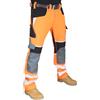 HASHOOB TRADING FZE Pantaloni da lavoro da uomo ad alta visibilità, in softshell resistenti all'acqua, antivento, con tasca per ginocchiere, Arancione, M