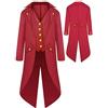 SEAUR - Cappotto gotico medievale per ragazzi teenager, stile steampunk, frac, giacca rossa, cosplay, carnevale, fasching, Halloween, costume per bambini 165