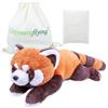 capybaraflying Peluche panda rosso ponderato, Peluche panda rosso ponderato da 21in 4,4lb per abbracciare, Utilizzabile nel Cuscino in peluche Regalo per tutte le età - Bambini, adolescenti e adulti