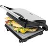 Cecotec Griglia elettrica Rock'n Grill 700 W, rivestimento RockStone, massima antiaderenza e migliore pulizia, impugnatura Cool Touch, superficie 23 x 14,5 cm, acciaio e nero