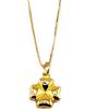 gioiellitaly Collana ciondolo quadrifoglio argento 925 dorato portafortuna catenina veneziana argetno 925 dorato 45 cm gioiello amuleto portafortuna uomo donna unisex