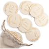 Wood You Buy Milestone Baby Cards, Set di 14 Dischi in Legno per Traguardi del Neonato con Sacchetto, Cartelli Mensili 1-12 Mesi, Hello World Nascita, Egalo Nascita e Battesimo