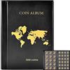 ANKHOH Coin Collection Book Holder Album for Collectors, 300 Pockets Coins Display Storage Case, Collecting Sleeves Organizer Box for Collections Supplies, Money Currency, Pennies (Black)