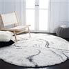 SAFAVIEH Tappeto Shag per Soggiorno, Sala da pranzo, Camera da letto - Fontana Shag Collection, A Pelo Corto, Avorio e grigio, 122 X 122 cm