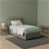 Talamo Italia Dmora Letto Singolo 95x205 cm Grigio Materasso Incluso Sfoderabile, Contenitore Made in Italy
