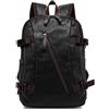 FDOIUTU Casual moderno Retrò Vintage Zaini in Pelle PU Esterni Viaggi Zaino Scuola Borsa a Tracolla fit iPad e 15,6 Laptop Backpack per Uomo e Donna Borsa a mano (Marrone - nero)