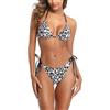 Aayahakawa Bikini da donna leopardato senza schienale set due pezzi costume da bagno ad asciugatura rapida, S9047, bianco, 44