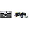 KODAK EKTAR H35N Fotocamera Mezzo Formato, 35 mm, réutilisable, Senza Messa a Fuoco, Filtro Stella Integrato, Obiettivo Migliorato - Nero + GT PHOTO Pellicola Colore Retrò 35mm - 24 Foto