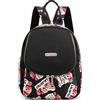 DIRRONA Zaino Donna - Mini Zaino Monospalla Donna Leggero E Impermeabile, Borsa Petto Convertibile Donna 3-in-1 Multitasche Per Viaggio E Quotidiano Orsetto Rosso Cartoon