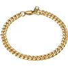 PROSTEEL Bracciali Uomo, Oro, Metallo Impermeabile,Catena Cubana Robusta Grossa, Hip Hop Punk 6mm 21cm