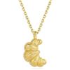Fajewellery Collana da donna oro argento piccolo ciondolo croissant collana gioielli regalo, Argento sterling, Nessuna pietra preziosa