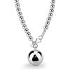 Dankadi Collana di Perle in Argento 925 Larga 4MM 6MM, Senza e Con Ciondolo Campanello Cuore, 18-32/45-81CM Collana di Palline Dorate Oro Regalo per Donna Uomo, 18, Argento sterling